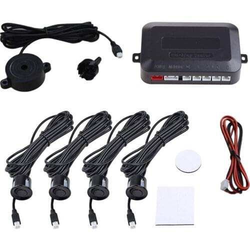 Car Warning Indicator Reversing-Radar Alert Sound Indicator Parking Sensor Kit 4 Probes Beep Detector Distance Detection