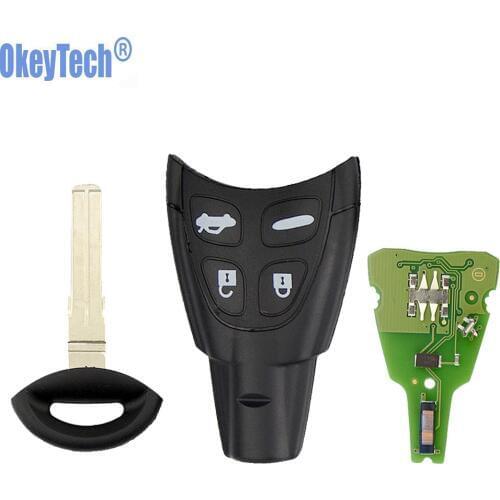 OkeyTech for SAAB Remote Control Car Smart Key 433Mhz ID46 PCF7946 Chip For Saab 9- 3 9-5 2003-2011 LTQSAAM433TX & Insert Blade