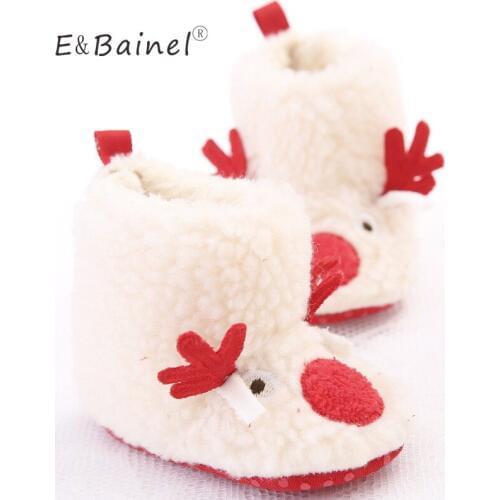 Infant Baby Girls Shoes Cotton Soft Winter Warm Snow Boots Christmas Booties Crib Shoes 0-18 Months