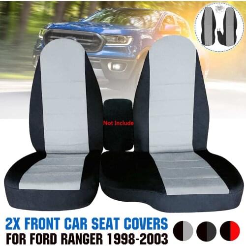 2X For Ford Ranger 60/40 High Back Seat Cover Front Car Seat Cover Cushion No Armrest Cover 1998 1999 2000 2001 2002 2003