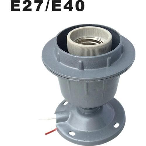 E27 Light Base Ceramic Liner Screw Aluminum Die-casting Mining Lamp Cap E40 Aluminum-cover Pendant Lamp Holder Thickened Socket