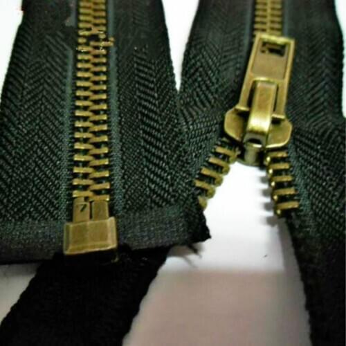 7# Vintage OVERSIZE Metal Zipper BLACK OPEN END FOR Outerwear Jacket Clothing Sewing Accessories WHOLESALE