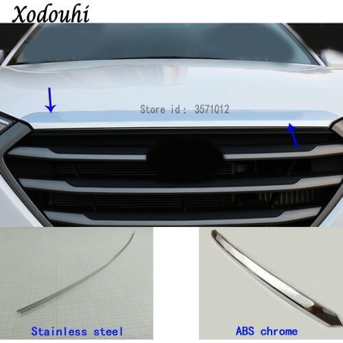 For Hyundai Tucson 2015 2016 2017 2018 Car Body Styling Garnish Cover Front Engine Machine Grille Upper Hood Lid Trim Stick 1pcs