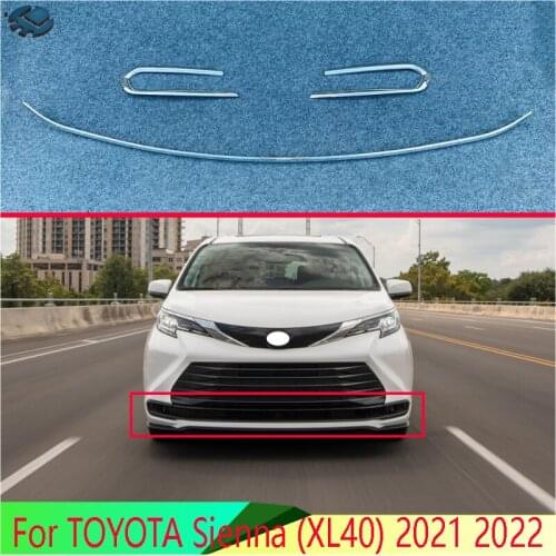 For TOYOTA Sienna (XL40) 2021 2022 Car Accessories ABS Chrome Before Bumper Skid Protector Guard Plate Trim