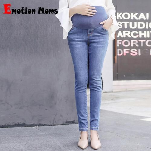 Emotion Moms Elastic Waist Skinny Maternity Jeans For Pregnant Women Fine pregnancy Pants Maternity trousers Prop Belly Legging