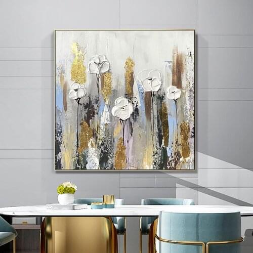 Sailing Boat Oil Painting Hand Painted Abstract Gold Landscape Canvas Painting Cuadros Grandes Decoracion Salon Picture Unframed