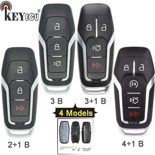 KEYECU 10x for Ford F250 F450 Super Duty Fusion Edge FCC: M3N-A2C31243300 Smart Prox Remote Key Shell Case Fob 2+1/3/3+1/4+1 B