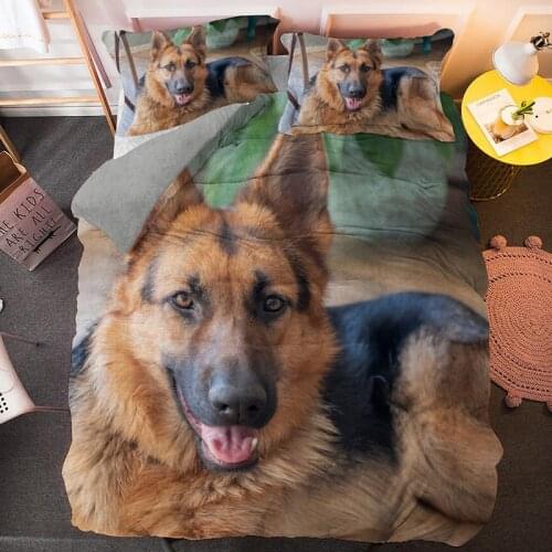 Euro Size Pet Dog Bedding Set German Shepherd Animal Duvet Cover 2/3pcs Bedclothes Pillowcase Quilt Comforter Covers