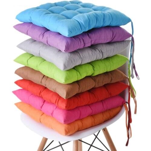 40x40cm Square Chair Floor Cushion Universal Korean Thick Warm Back Pure Color Household Cotton Cushion Soft Sofa Cushion