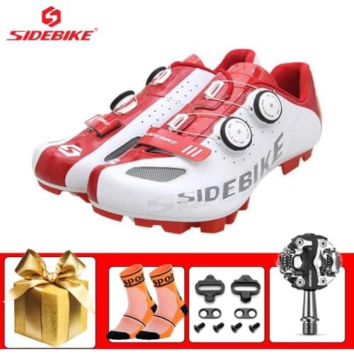 SIDEBIKE Men Cycling Shoes add pedals Sapatilha Ciclismo Mtb SPD Pedals Self-locking Breathable Mountain Bike Riding Shoes