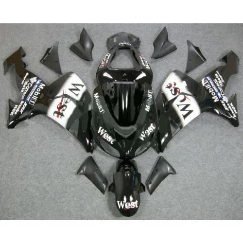CUSTOM Motorcycle Fairing kit for KAWASAKI Ninja ZX10R 2006 2007 ZX10R 06 07 WEST White black ABS Fairings set+7 gifts SK49