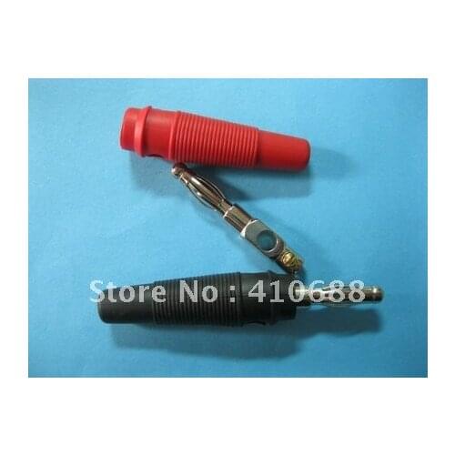 Nickel Plated Banana Plug Red & Black Soft Plastic Handle, 55mm 80 Pcs per lot Hot Sale High Quality