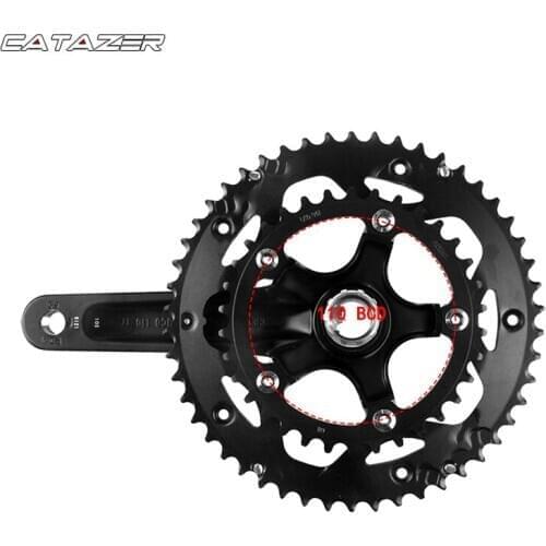 Road Bike Crank Hollow Double Sprockets 110 BCD 130 BCD Bicycle Crank Sprocket Bottom Bracket 170mm 53-39T 50-34T