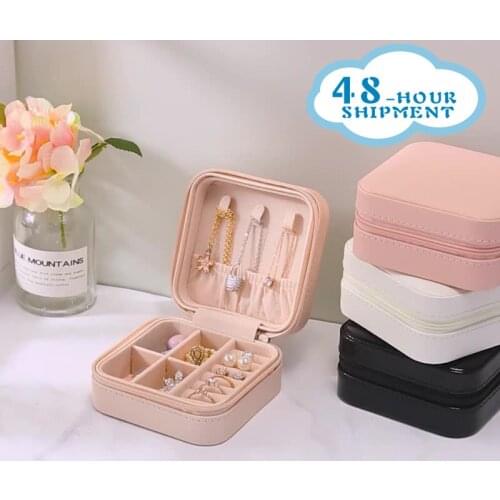 Jewelry Storage Box Portable Jewelry Organizer Earrings Ring Box Travel Waterproof Zipper Jewelry Case Bangle Necklace Display