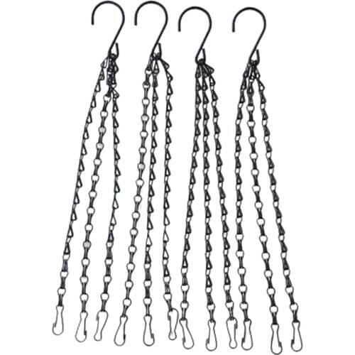 Heavy Duty 16Inch Hanging Chain Hook Flower Pot Iron Garden Plant Hanger 4Pack
