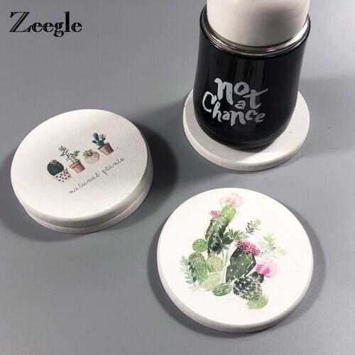 Zeegle Drink Coaster Coffee Cup Mat Tea Pad Dining Fashion Soft Wooden Placemats Decoration Accessories Home Decor
