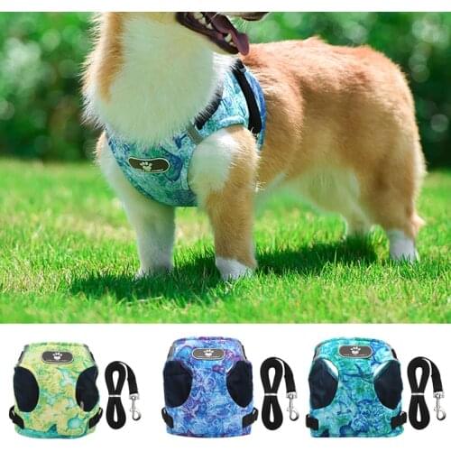 Winter Dog Harness Vest Collar with Leash Set Pet Walking Harness Adjustable Cat Led Reflective For Puppy Small Medium Large Dog