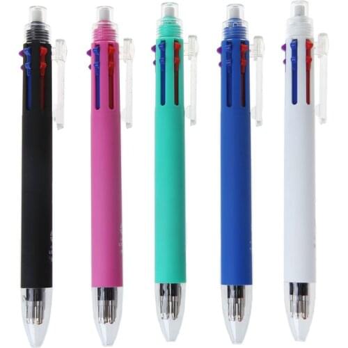 0.7mm 5 Colors In One Retractable Ballpoint Pens Mechanical Pencil Smooth Writing Tip Note Taking School Stationery Office