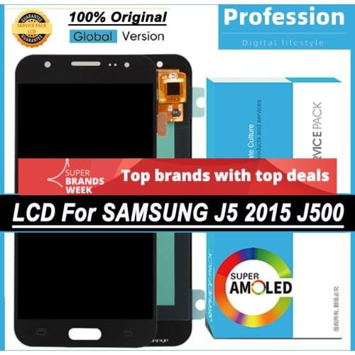 100% Original 5.0'' Display for Samsung Galaxy J5 2015 J500 J500FN J500F LCD Touch Screen Digitizer Repair Parts + Service Pack