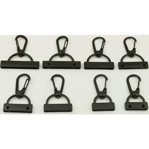 100 PCS Hardware Accessories Bag Strap Screw Hook Buckle On Webbing Head Electrophoresis Black Metal Clip Buckles