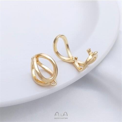 14K Gold Filled Pearl necklace diagonal button universal button DIY end button bead buckle sweater chain accessories