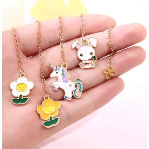 2pc Kawaii Unicorn Sunflower Bookmark Cute Pendant Metal Pattern Book Mark Page Folder Decor Office School Supplies Stationery