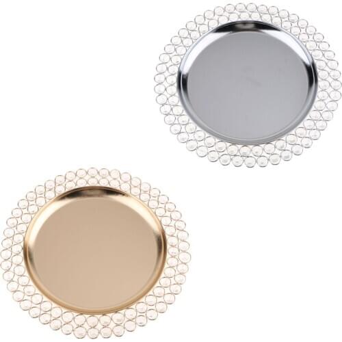 33 cm Crystal Ring Holder Storage Jewelry Plate Fruit Plate Home Decor