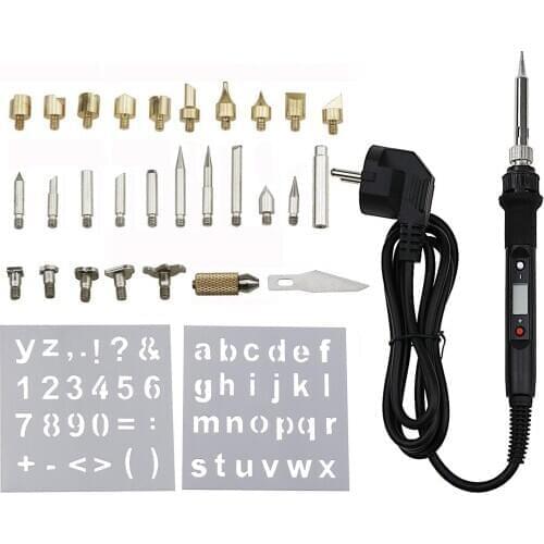 60W 80W Wood Burning Engraving Stylus Set Wood Embossing Burning Repair Set Adjustable Temperature