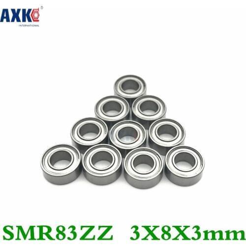 Axk Smr83zz Abec-1 (10pcs) 3x8x3mm Stainless Steel Miniature Ball Bearings Smr83zz