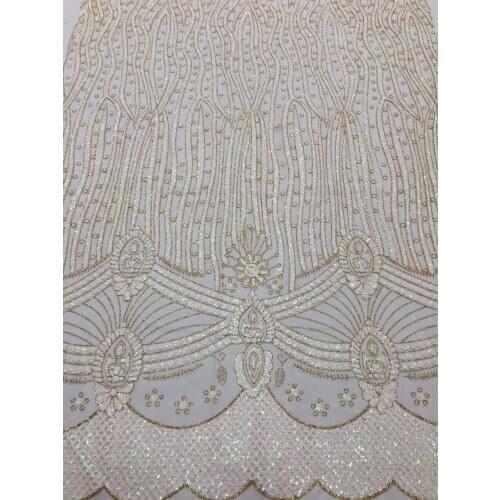 Glitter sequins French lace fabric African tulle SYJ-6193 embroidery bridal dress wedding gift