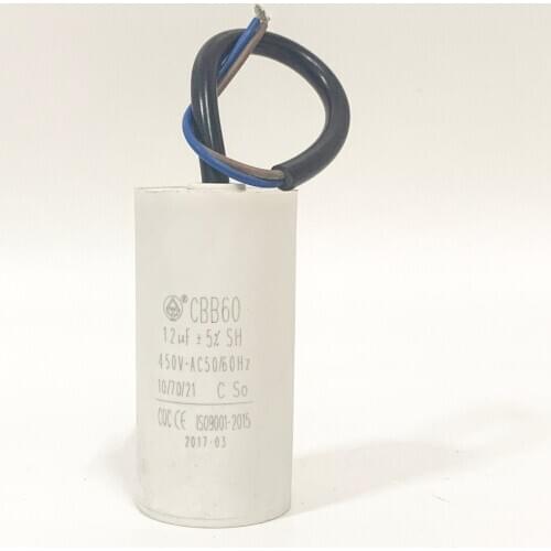 CBB60 12uf,50/60Hz,450V capacitor,10/70/21,two slices capacitor
