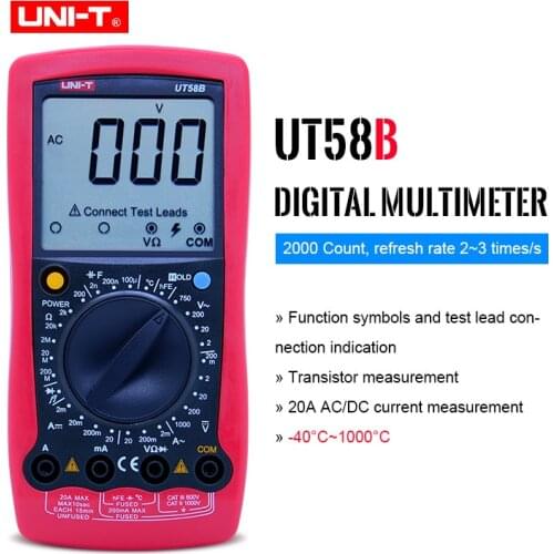 UNI-T Digial Multimeter UT58B AC DC Voltmeter with Data Hold Temperature Multimetro by Voltage pen