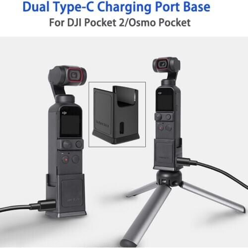 DJI Pocket 2 Base Dual Type-C Charging Ports 1/4in Screw Hole Adapter Connector For DJI Pocket 2 Osmo Pocket Gimbal Accessories