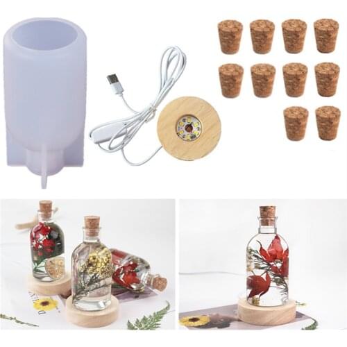 Light Bulb Resin Molds, LED Bulb Bottle Silicone Moulds for DIY Epoxy Crafts