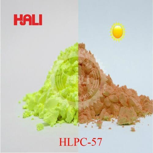 Double color photochromic pigment,sunlight sensitive powder,color:yellow to orange,item:HLPC-57,1lot=10gram,free