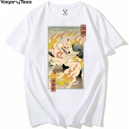 Okami wolf of Japan T-shirt Unisex Stylish Tshirt Summer O-Neck T Shirt Hip Hop Tees Harajuku streetwear T Shirt