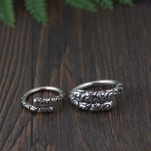 S990 Thai silver restoring ancient ways process great shape ring wholesale opening female model