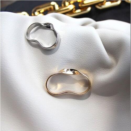 New Fashion Punk Gold Silver Color Alloy Twist Geometric Double Finger Ring for Women Hand Jewelry Party Gift