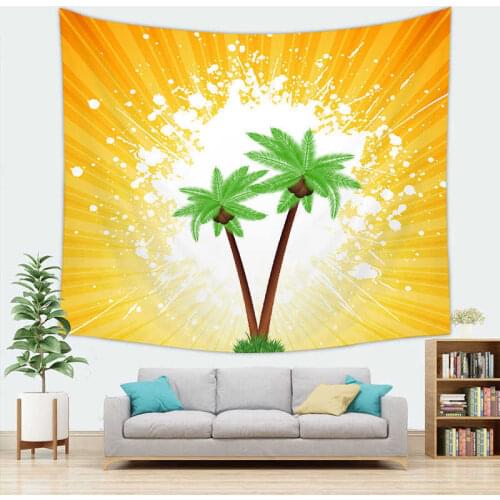 Summer Beach Scenery Cartoon Kawaii Carpet Mat Wall Hanging Tapestry Bohemian Home Decor 100x70cm 150x130cm 150x150cm 200x150cm