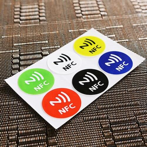 6PCS NFC Tags Stickers Anti Metal Ntag213 Adhesive Label Metallic Sticker Universal RFID Tag for NFC Phones