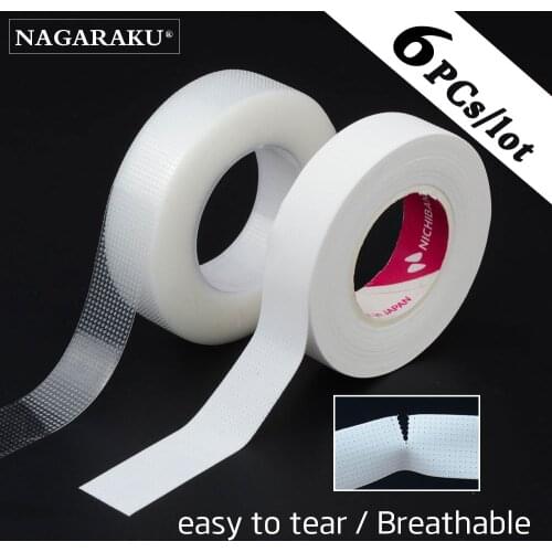 NAGARAKU Eyelash Extension Makeup 6 PCS/Set Breathable Easy to Tear Micropore Medical Tape Professional Supply Lashes Tape