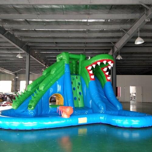 New Design Crocodile Inflatable Slide with Pool Outdoor Inflatable Water Park PVC Inflatable Toy for Kids And Adult