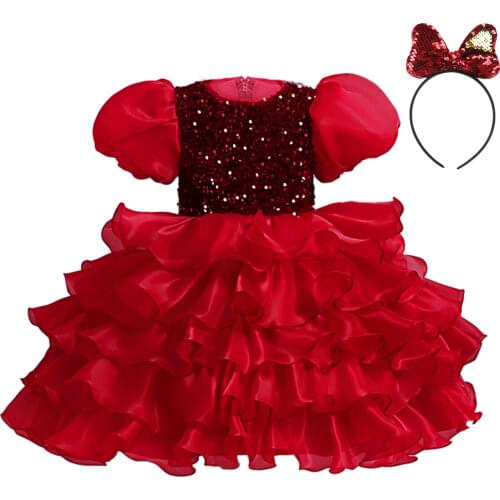 European and American autumn and winter girl wedding flower girl dress new childrens dress sleeveless rose puff yarn girl catwa