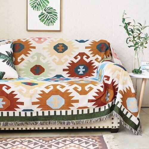 Geometric Rectangle Sofa Towel Full Cover High Quality Home Decor Soft Material Polyester Fabric Casual Use for Living Room