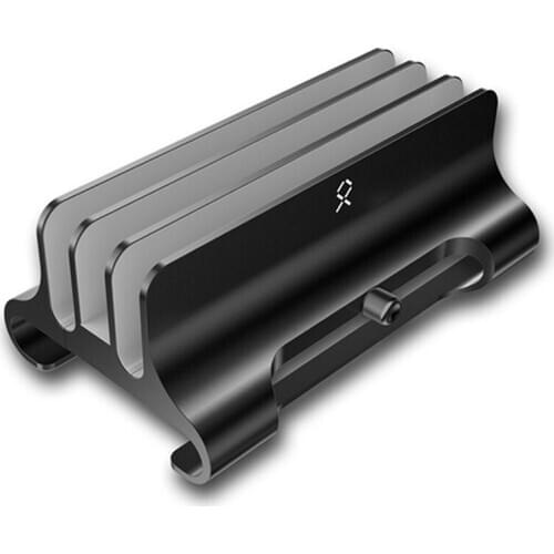 HOT-Vertical Laptop Stand 3 Slots Space-Saving Aluminum Desktop Stand Holder with Adjustable Dock Size for