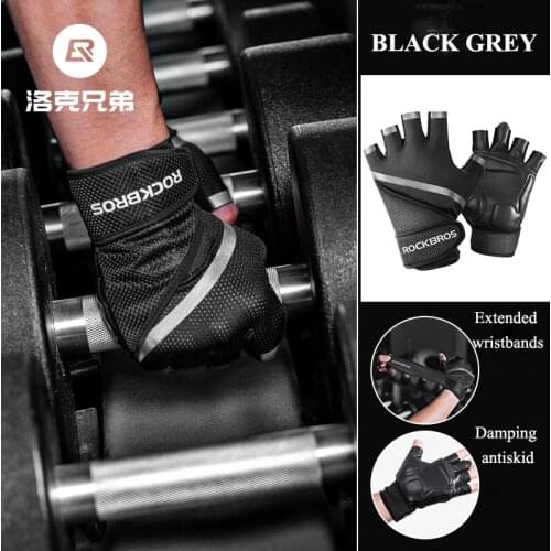 Rockbros Unisex Half Finger Cycling Gloves Anti Slip Gel Pad Breathable Motorcycle MTB Road Bike Gloves Sports Bicycle Gloves