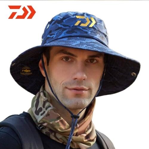 Outdoor Fishing Sunscreen Hat DAIWA Summer Breathable Sweat-absorbent Camouflage Adjustable Fishing Hat Cycling Windproof Cap