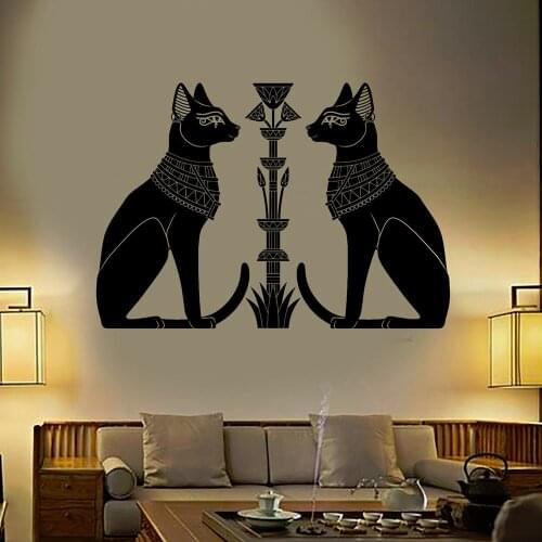 Bedroom Wall Decal Egyptian Cats Bastet Ancient Egypt God Vinyl Wall Stickers Home Decoration Living Room Removable Murals P579