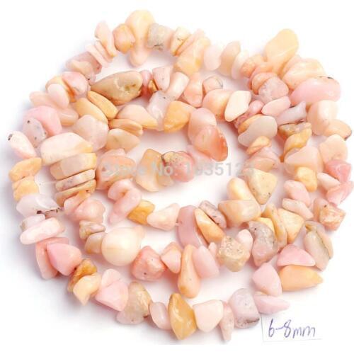 High Quality 5-8mm Natural Pink Opel Stone Chip Shape Necklace Bracelet Jewelry DIY Gems Loose Beads 34 Inch w673