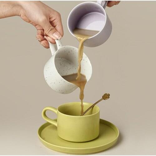 High Quality Porcelain Coffee Mug With Plate Gold Spoon Nordic Tea Cup Saucer Kitchen Office Home Tableware Decor Gift For Women